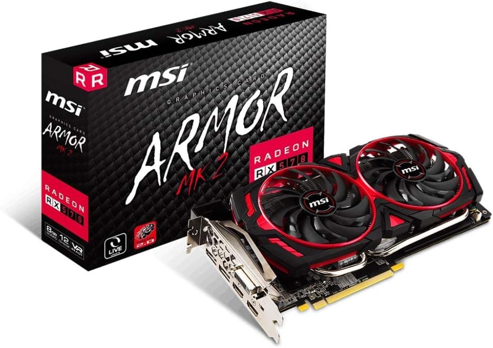 MSI Gaming Radeon RX 570 256-bit 8GB GDRR5 DirectX 12 VR Ready CFX Graphcis Card (RX 570 Armor MK2 8G) (Renewed)