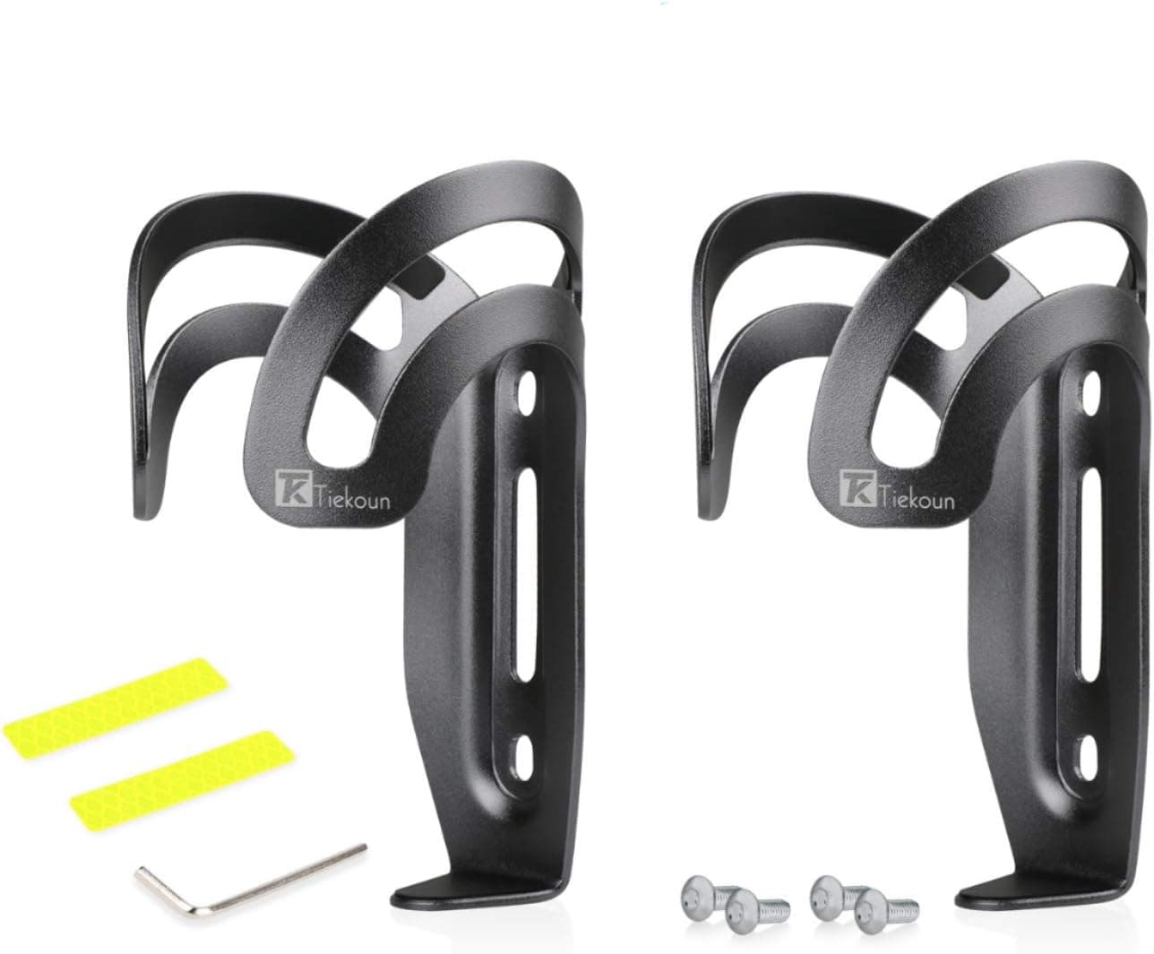 Tiekoun Bike Water Bottle Holder Cage 2 Pack, Adjustable Size Lightweight for Cycling Fits Any Bike with Easy Installation
