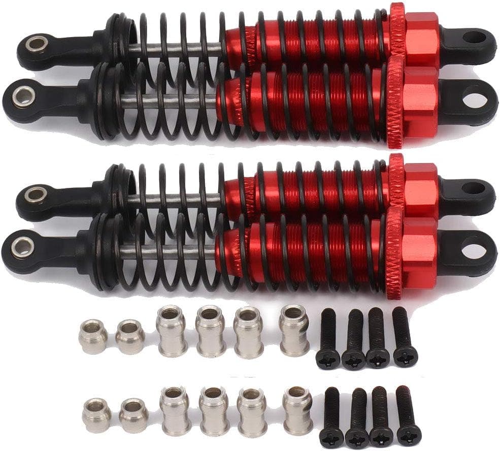 4x Red 80mm Alloy Damper Shock Absorber For RC Car 1/16 Buggy Truck HPI HSP Axial Redcat Hop-ups