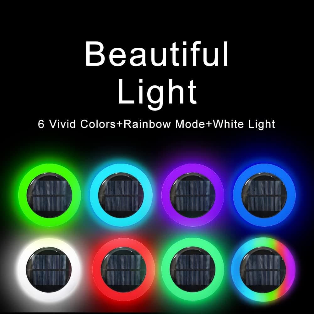 LAMTREE 4 Pack 20 Lumens Solar Ground Lights,Colorized In-Ground Outdoor Lights, Solar Lights Outdoor Waterproof, Landscape Lights with Color LEDs for Ground Pathway Yard Patio Lawn and Garden