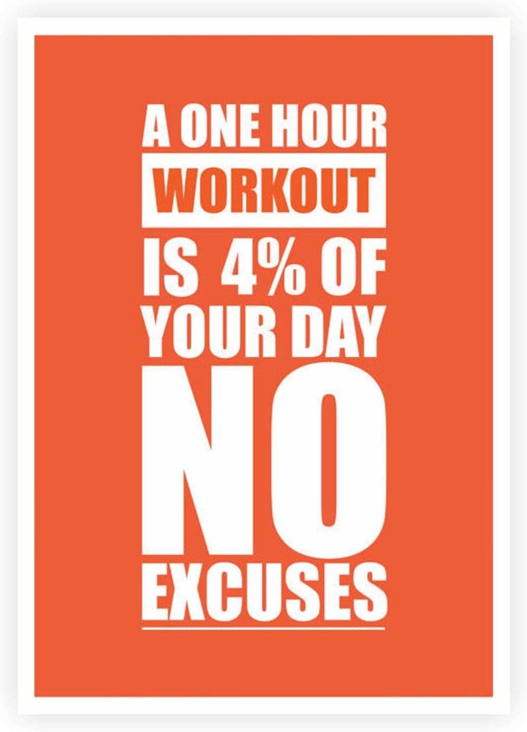 LAB NO 4 A One Hour Workout Gym Motivating Quotes Poster in A3 (16.5" X 11.7")