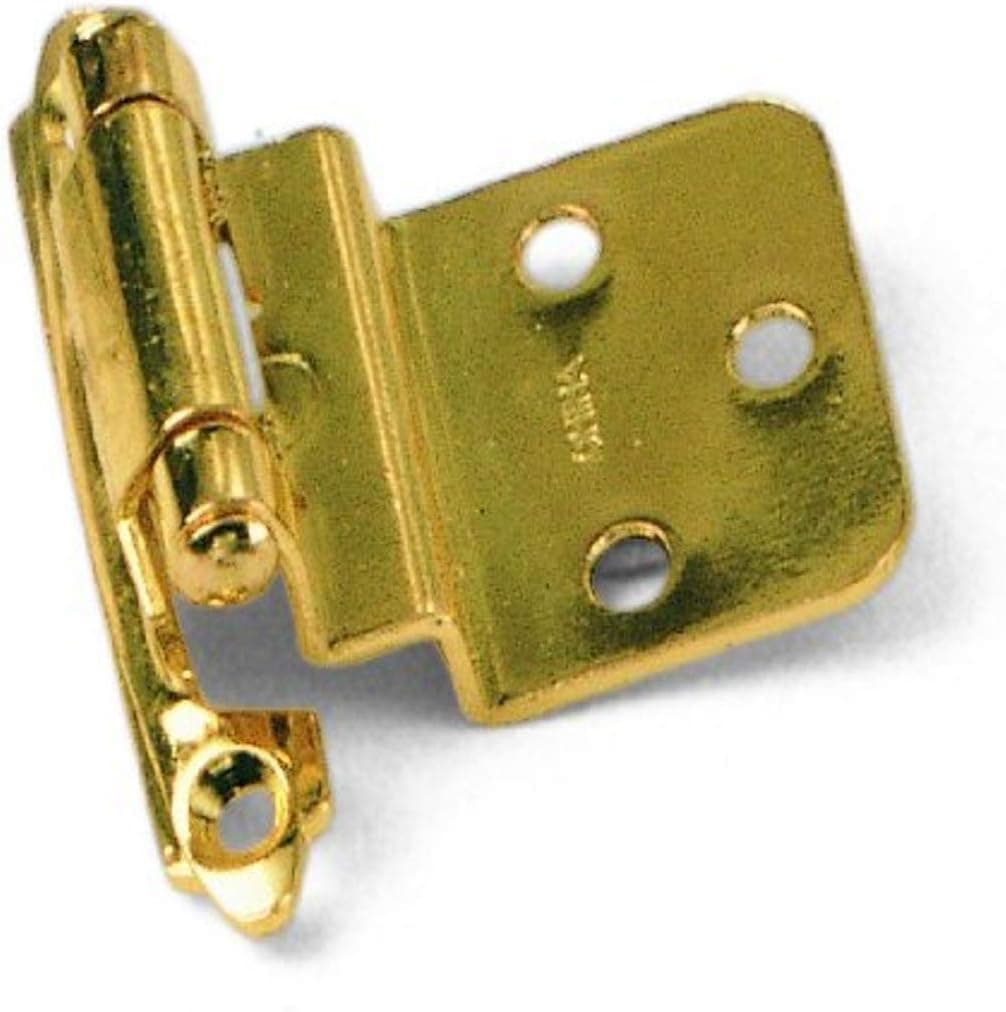 Laurey 28637-25 3/8 Inch Inset Polished Brass Semi Concealed Cabinet Hinges