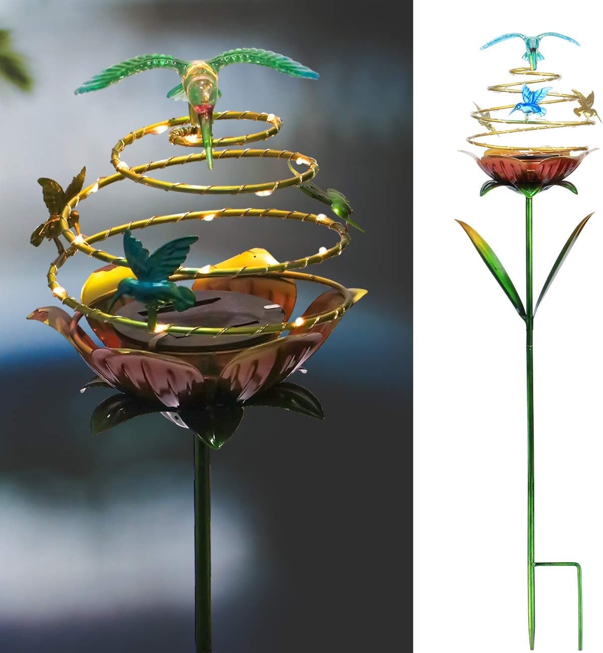 Afirst Solar Lights Outdoor Flowers Waterproof Garden Stake Flower Light for Garden, Lawn, Patio, Field Path (Red)