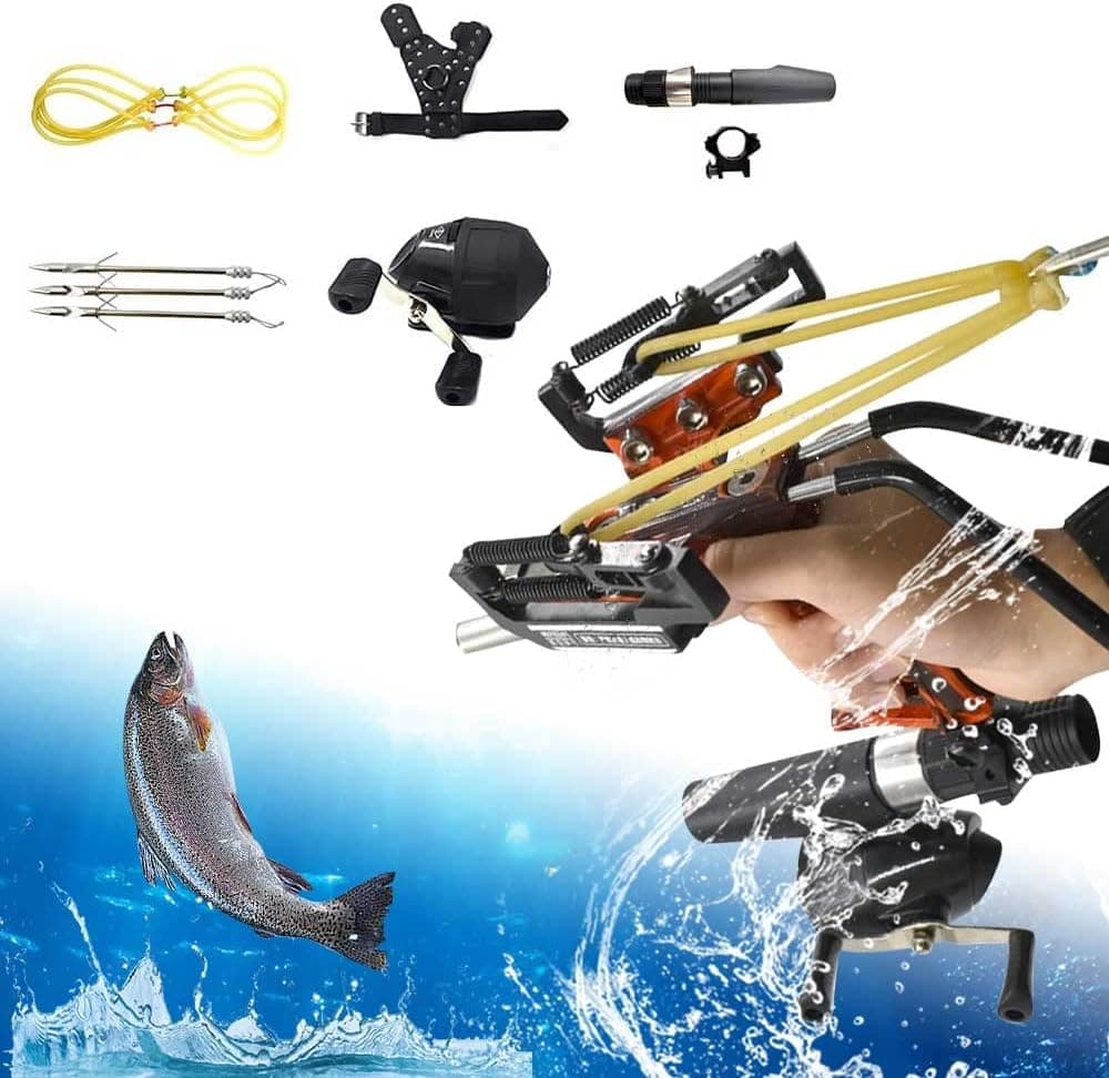 Piaoyu Stainless Steel Wristband Rocket Slingshot Professional Hunting Slingshot Heavy Launch with High-Speed Catapult with Laser Sight Adult Outdoor Slingshot Shooting Fish and Fish Shooting