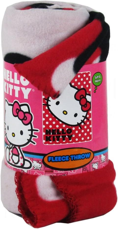 Hello Kitty Polka Dot Fleece Throw Blanket