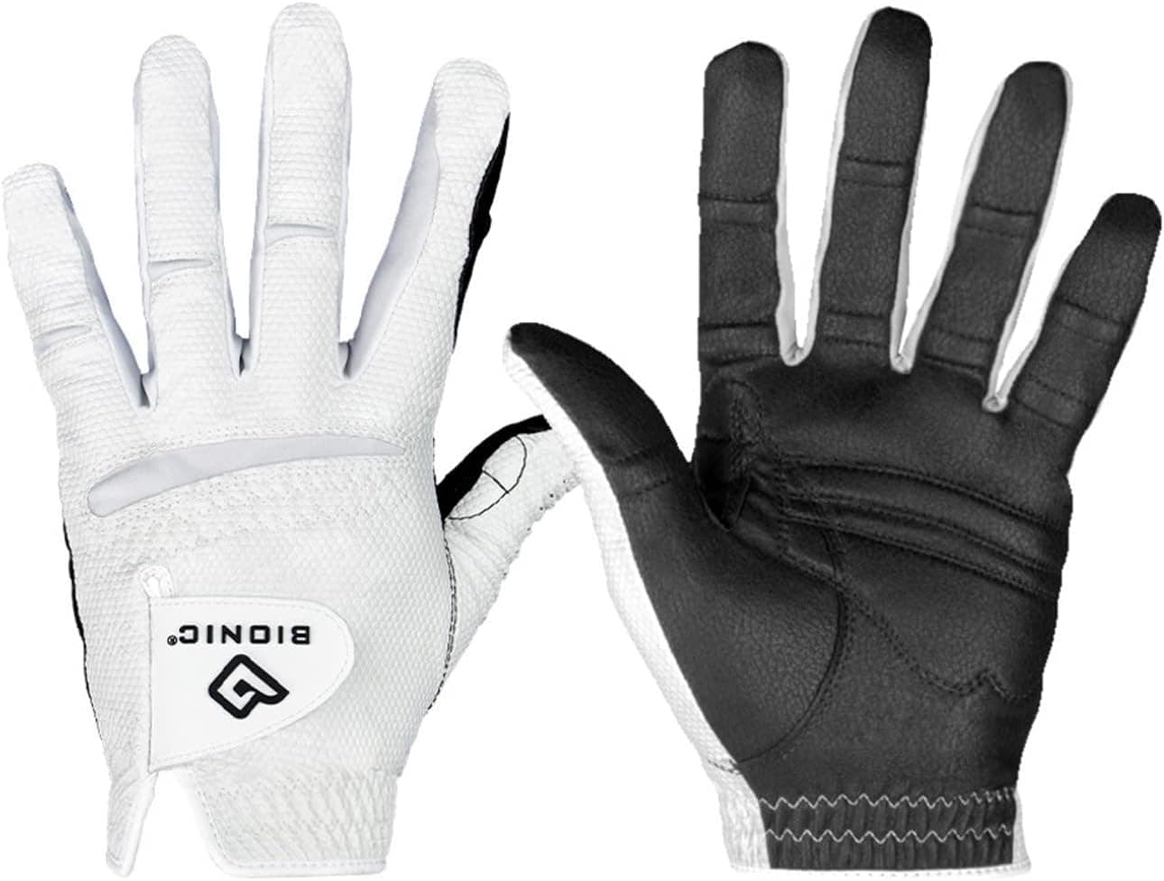 New Improved 2X Long Lasting Bionic RelaxGrip Golf Glove with Patented Double-Row Finger Grip System (Men's Medium Large, Worn on Right Hand)