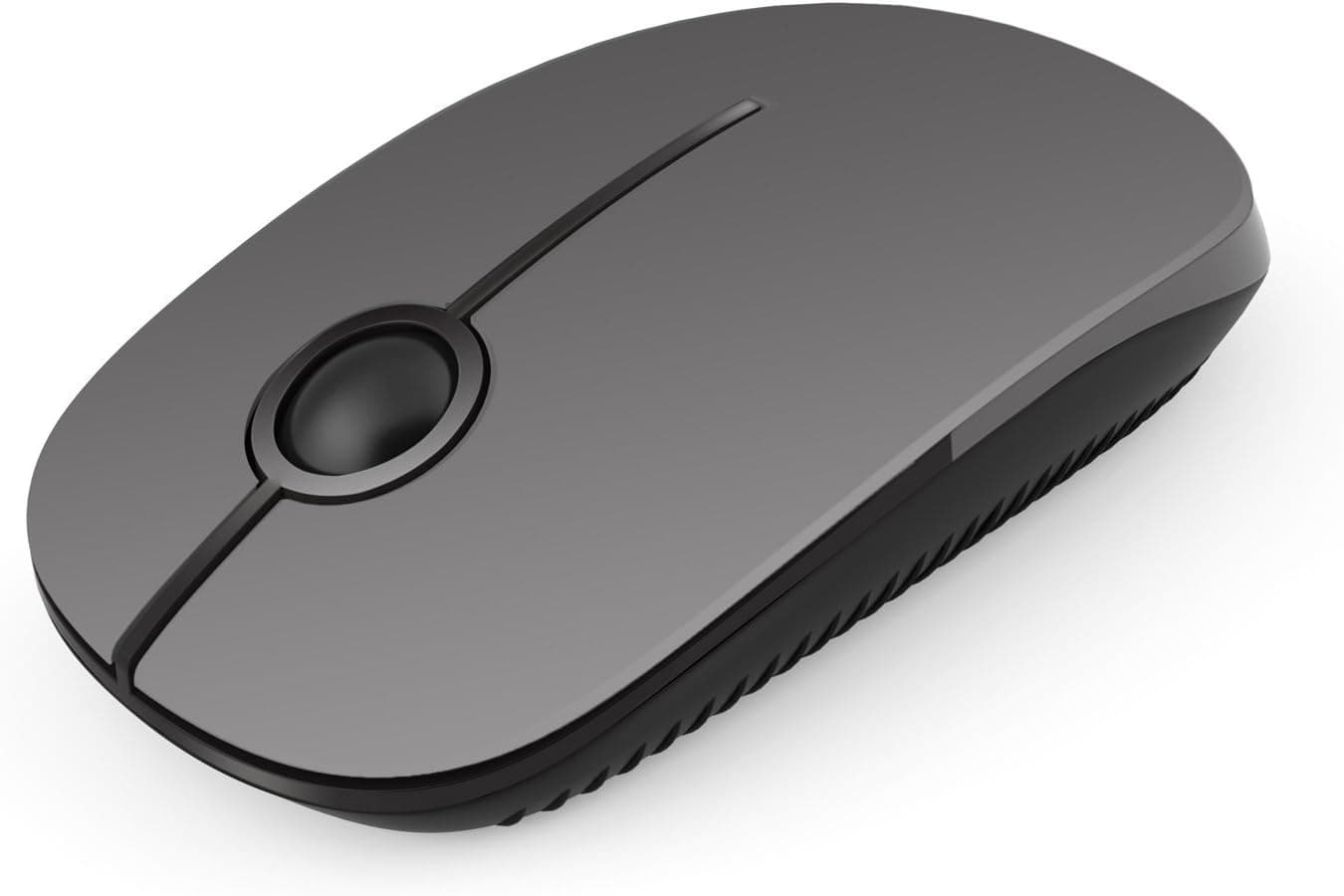 Unipows Wireless Mouse - 2.4G Slim Portable Computer Mouse with Nano Receiver, Less Noise Mobile Optical Mice for Notebook, PC, Laptop, Computer, Mac (Black and Grey)