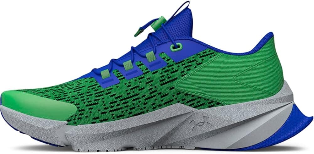Under Armour Boy's Grade School Scramjet 5 Running Shoe, (300) Extreme Green/Black/Versa Blue, 5.5 Big Kid