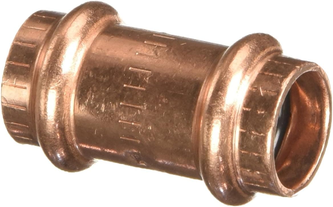 VIEGA 78047 Propress Zero Lead Copper Coupling with Stop 1/2" Press x Press (5-Pack)