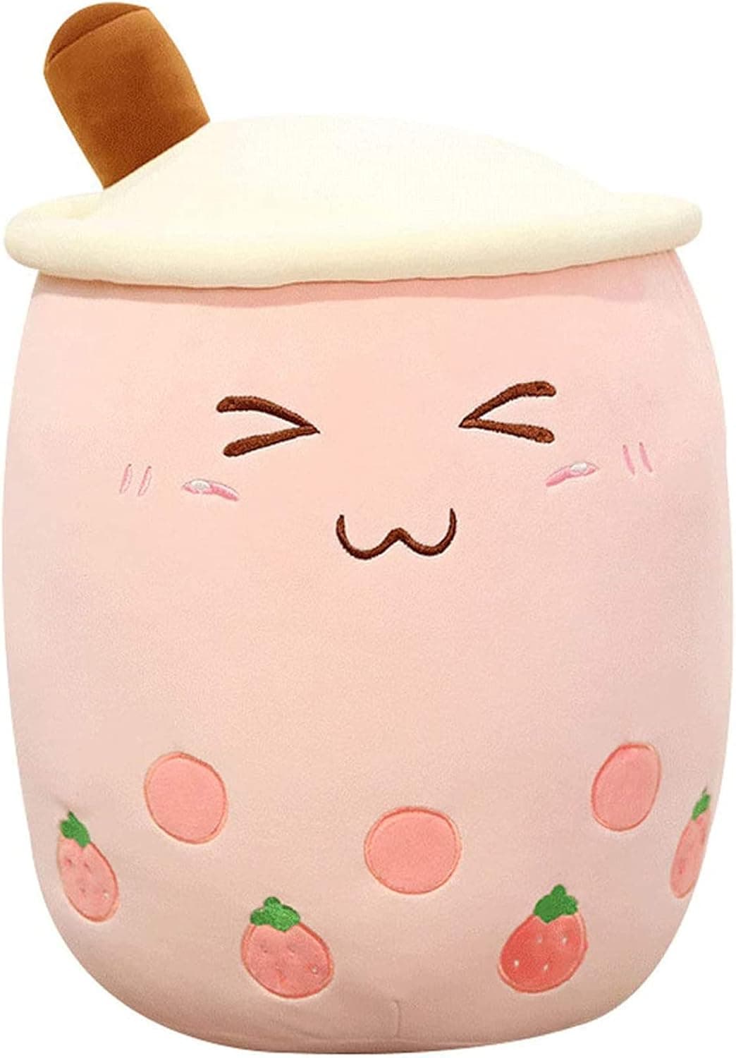 VHYHCY Cute Stuffed Boba Plush Bubble Tea Plushie Pillow Milk Tea Cup Pillow Food Plush, Soft Kawaii Hugging Plush Toys Gifts for Kids(Pink, 19.6 inch)