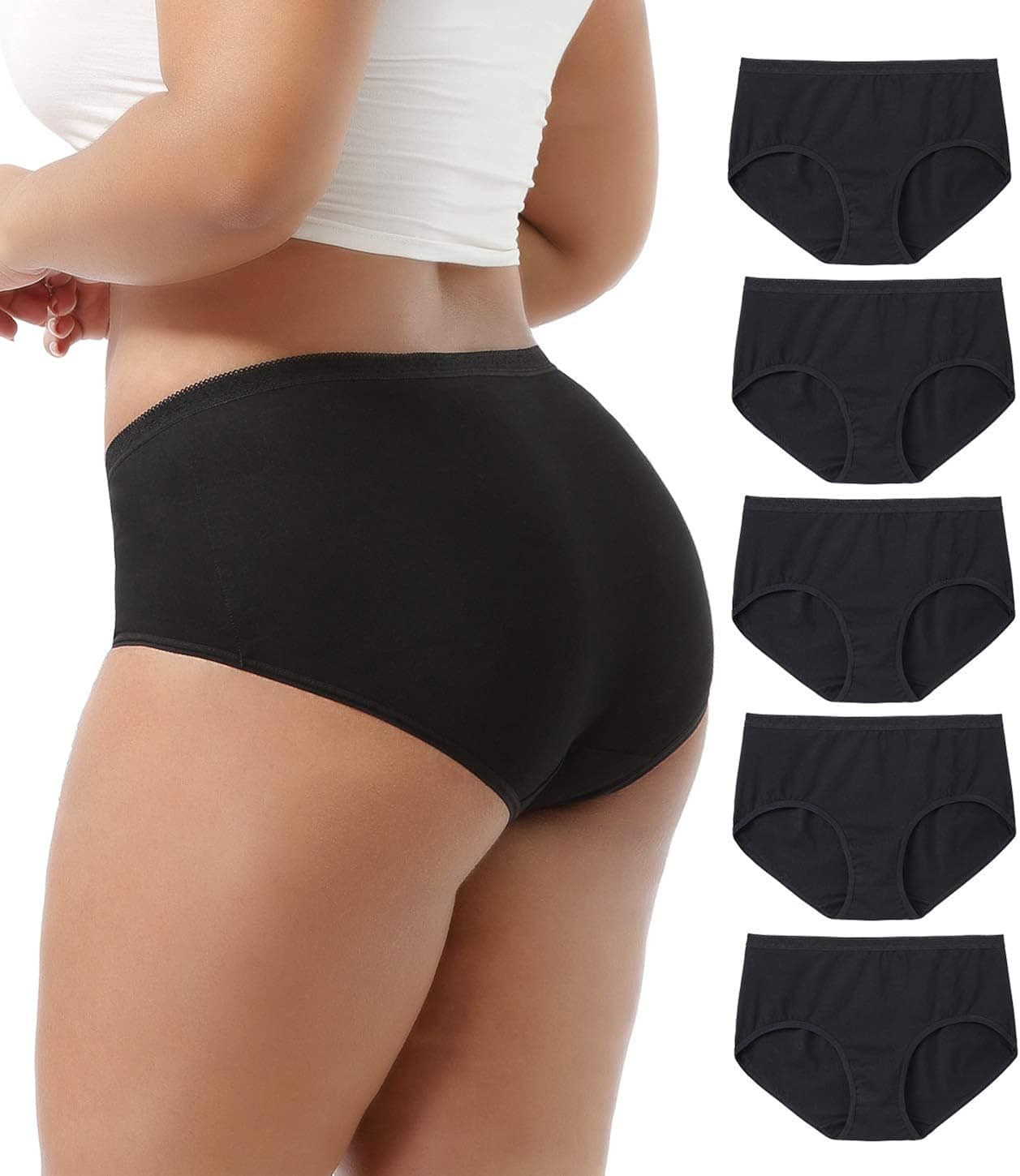 GNEPH Women Underwear Cotton Panties Plus Size Briefs Breathable Ladies Soft Panty