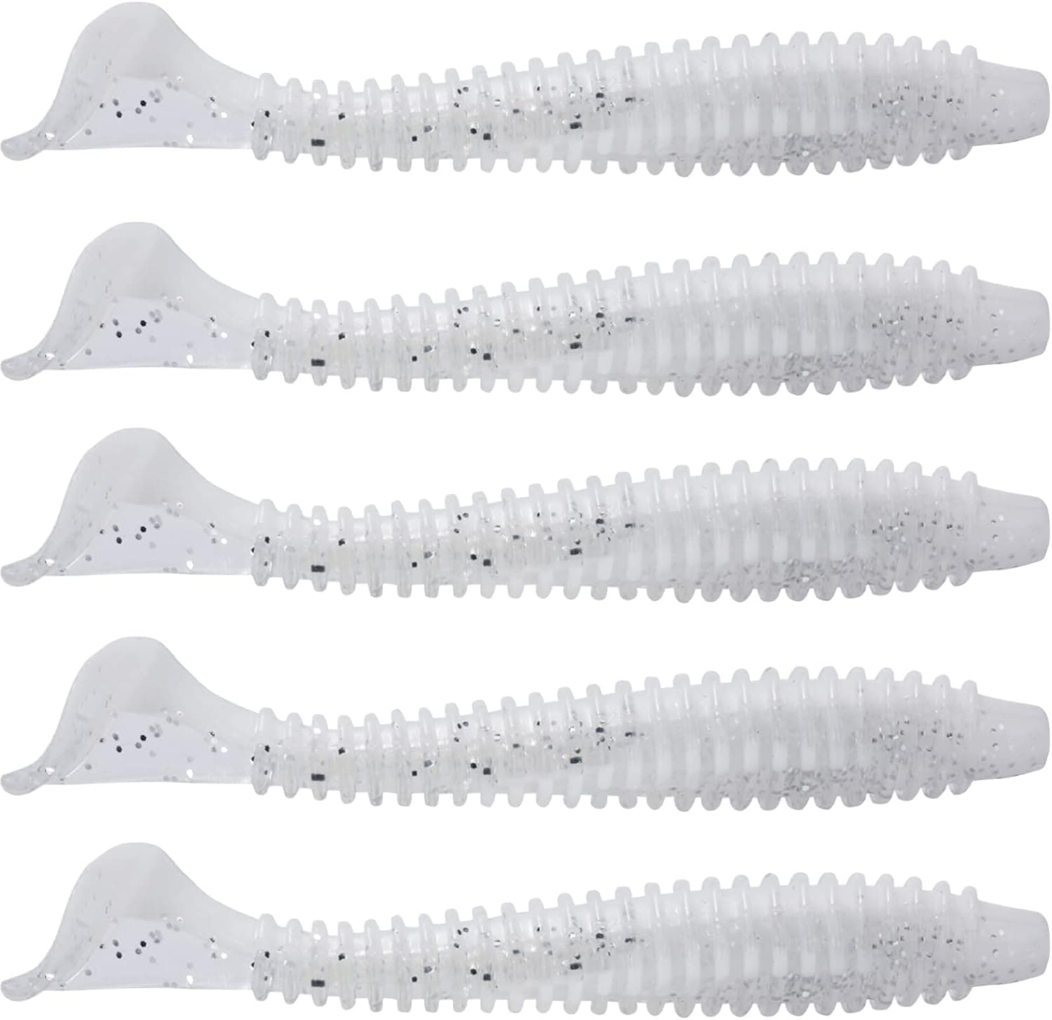 MITOBASS Paddle Tail Swimbaits 3" Paddle Tail Soft Plastic Swimbaits, 30Pcs Plastic Bait for Saltwater/Freshwater Fishing