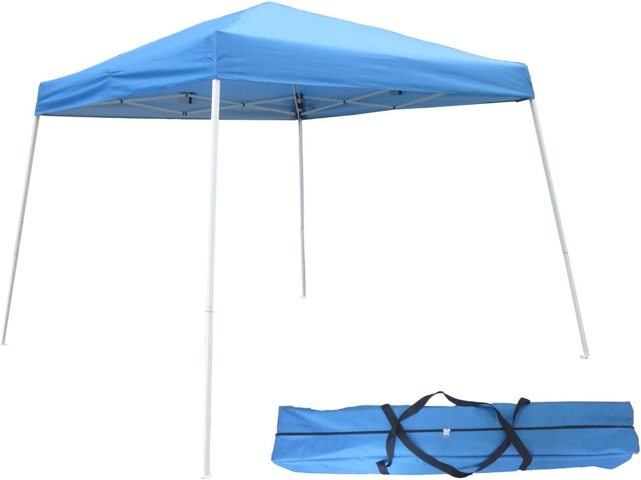 AMERICAN PHOENIX 10x10 Tent Slant Leg Canopy Tent Pop Up Light Portable Beach Tent Easy Up (Blue, 10x10)