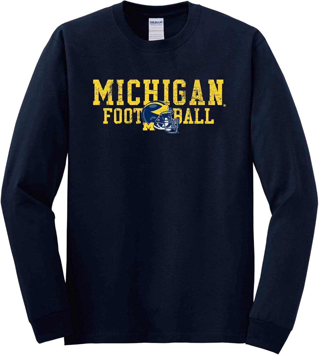 J2 Sport University of Michigan Wolverines NCAA Block Helmet Unisex Long Sleeve T-Shirt