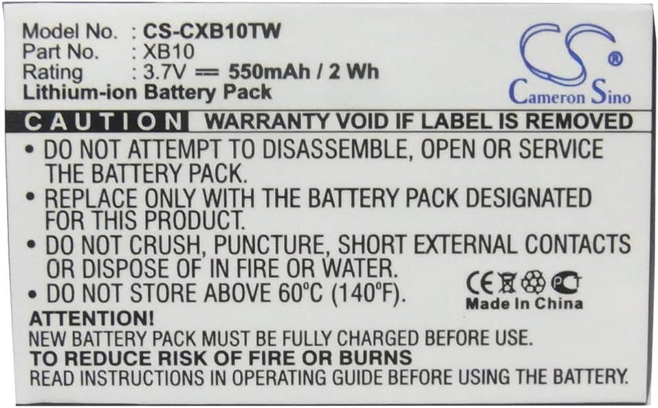 Replacement Battery for Xact Communication Wristlinx x2x x3x x33xif-2 x2x-2 Radio,fits XB10