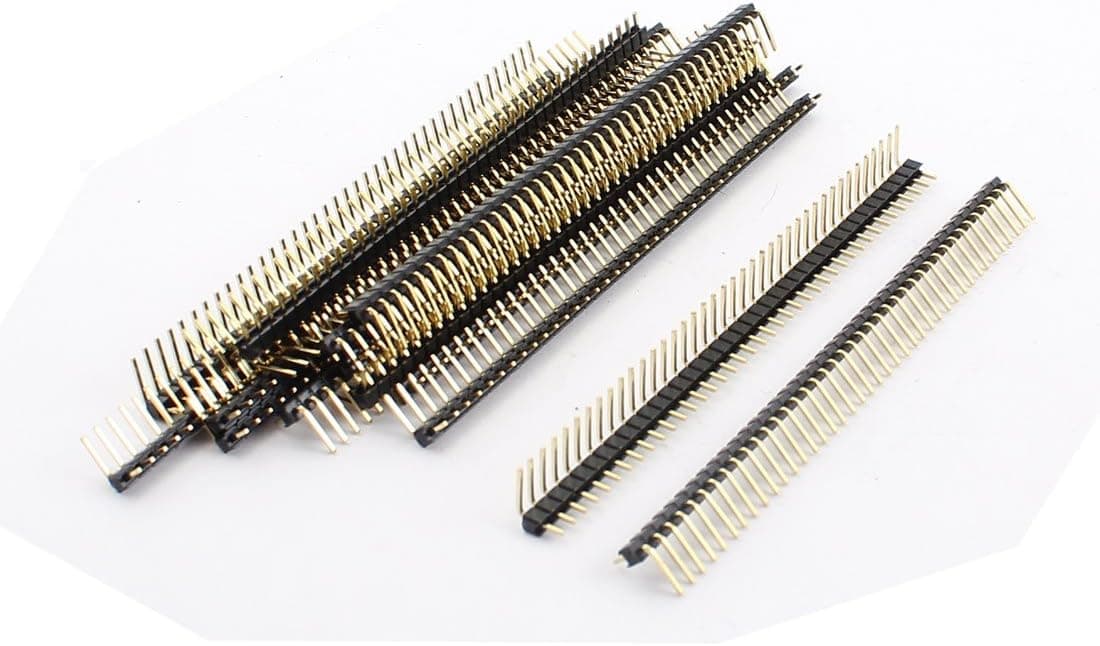 uxcell 17Pcs PBC 40Pin 2.54mm Single Row Right Angle Header Connector Strip