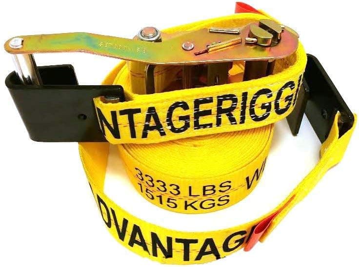 Heavy Duty Ratchet Strap Tiedown 27' X 2" with Flat Hooks 10k Break Strength 10 Pack