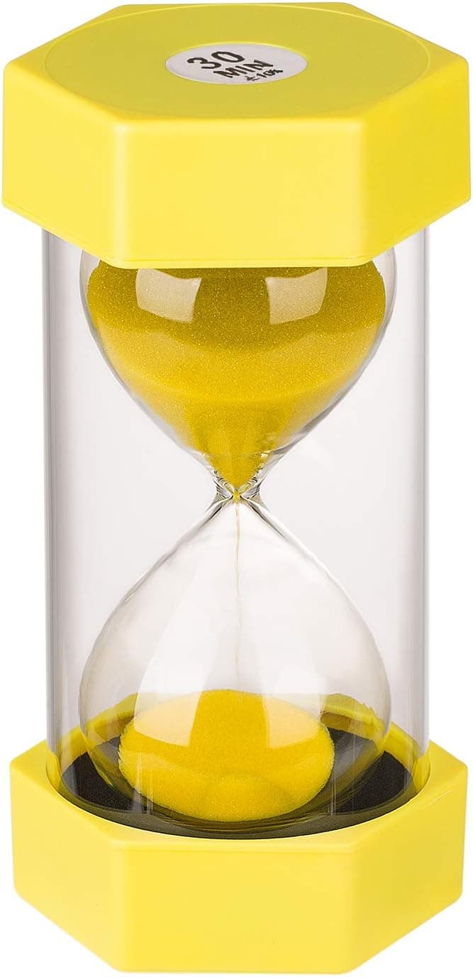 KSMA Sand Timer 30 Minutes Hourlass Timer,Colorful Sandglass Timer for Kids,Office,Classroom,Kitchen,Games,Toothbrush Timer Clock