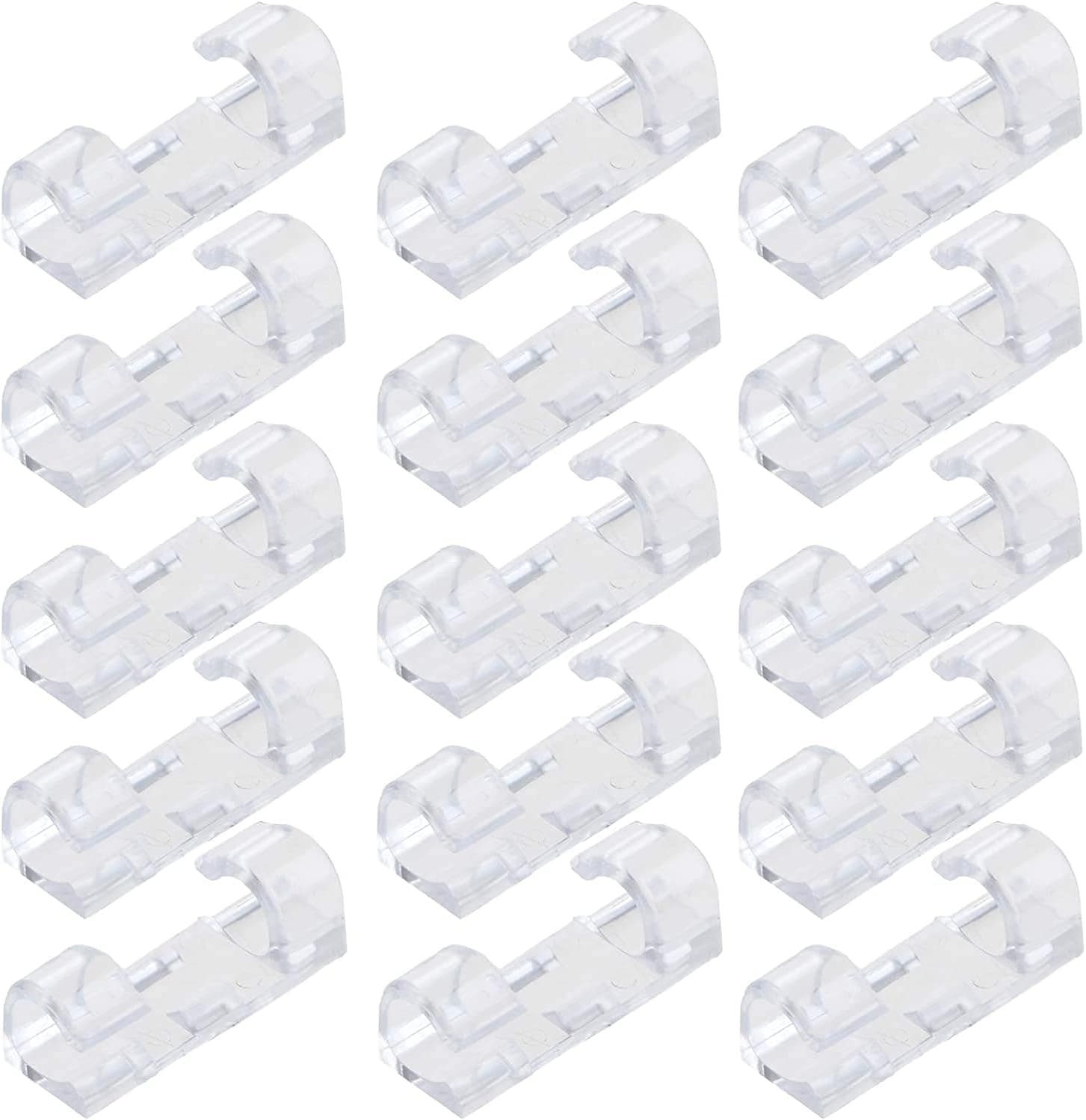 Raft Transparent Cable Holders Management Wire FixerWinder Self-Adhesive Wire Finishing Wire Protector OrganizerCable Clips for Home and Office 16 Piece Set, L 3 cm x W 1.1 cm x H 1.1 cm
