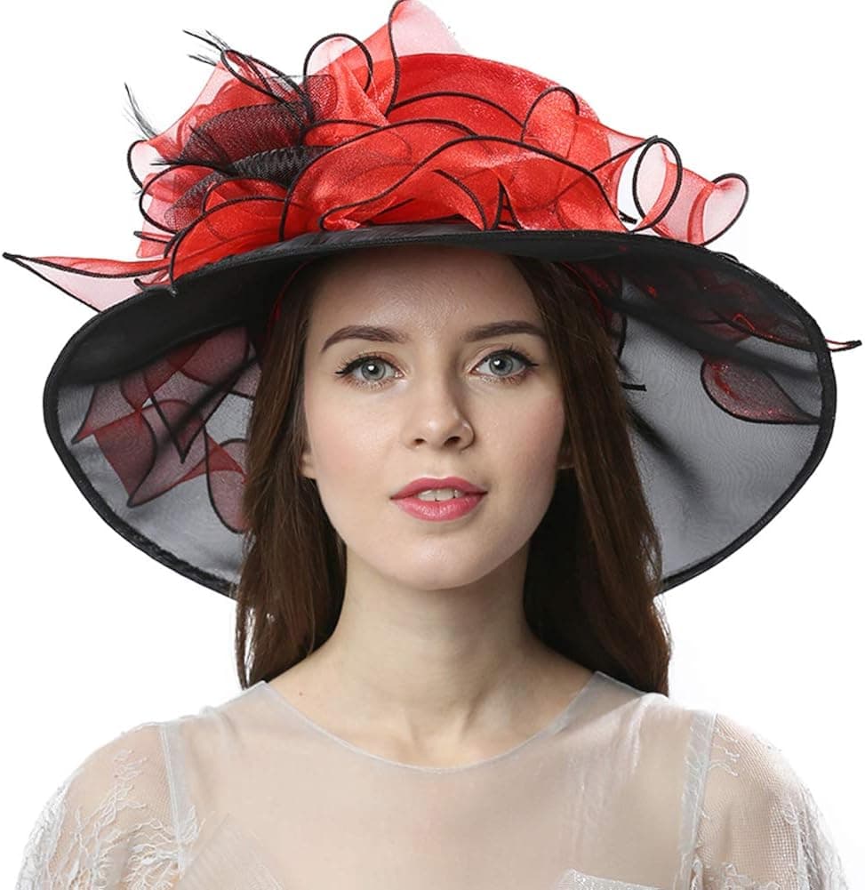 Women's Organza Dress Kentucky Derby Day Church Wedding Tea Party Hat
