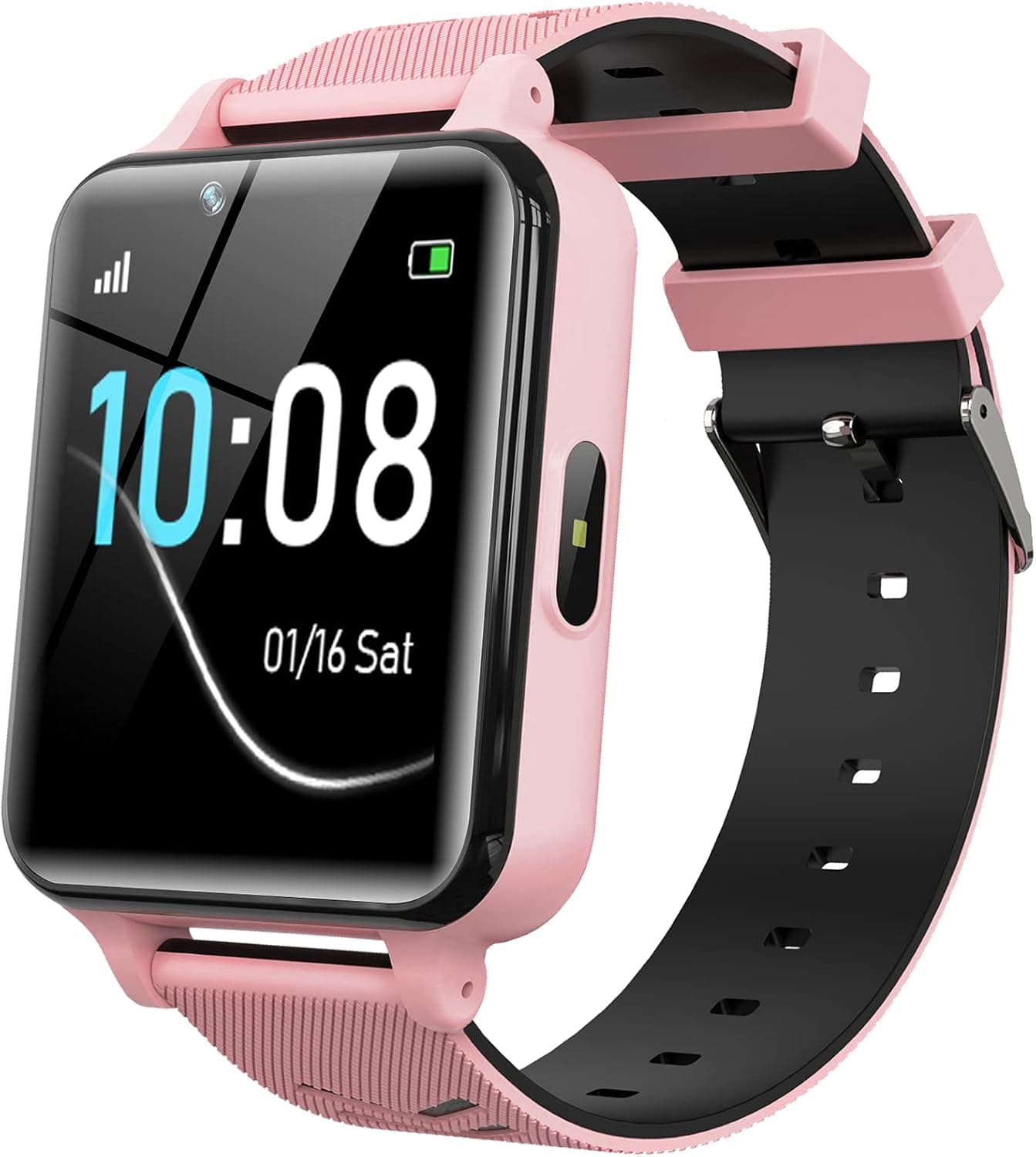 Kids Smart Watch for Girls Boys - Smart Watch for Kids Watches for 4-12 Years with 17 Puzzle Games Alarm Clock Music Player Camera Calculator Torch Children Learning Toys Teens Birthday Gifts (Pink)