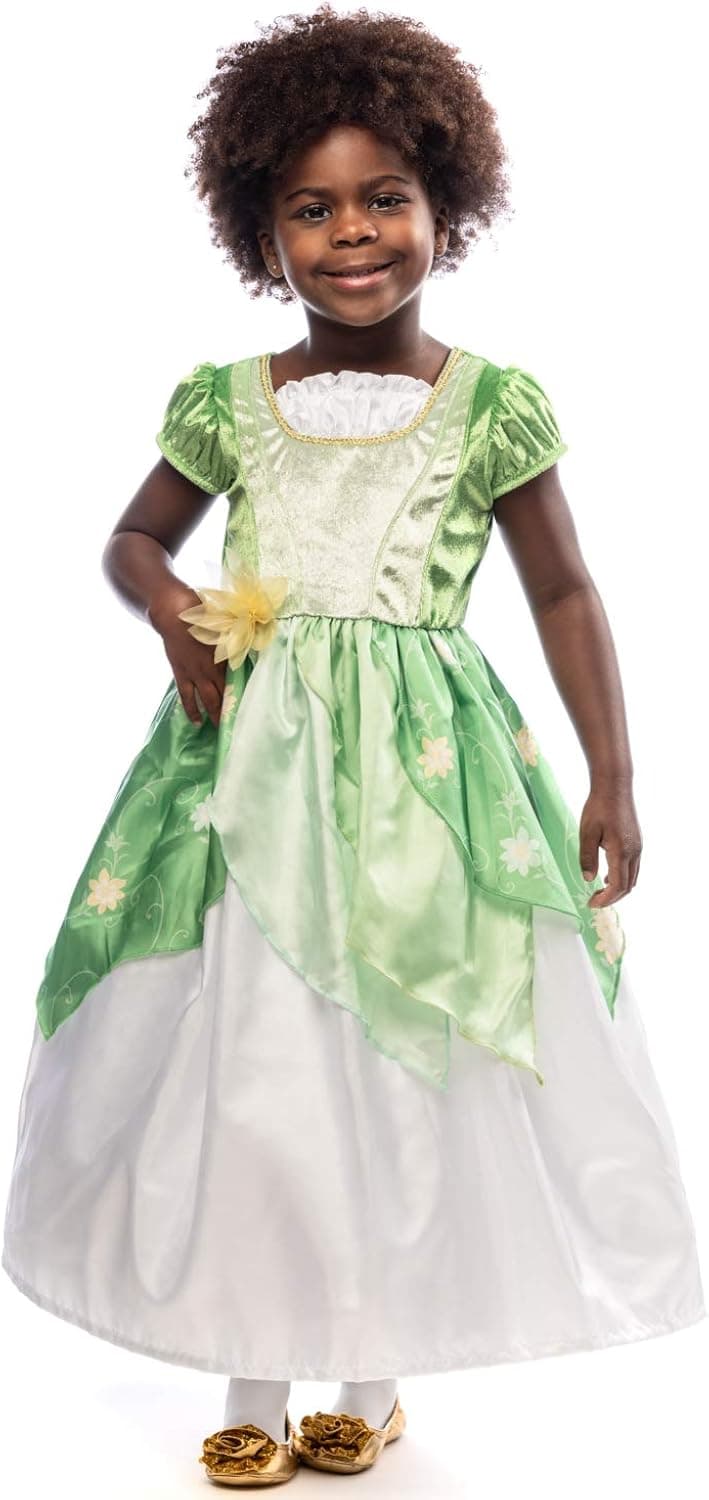 Little Adventures Classic Lily Pad Princess Dress Up Costume - Machine Washable Child Pretend Play Dress with No Glitter