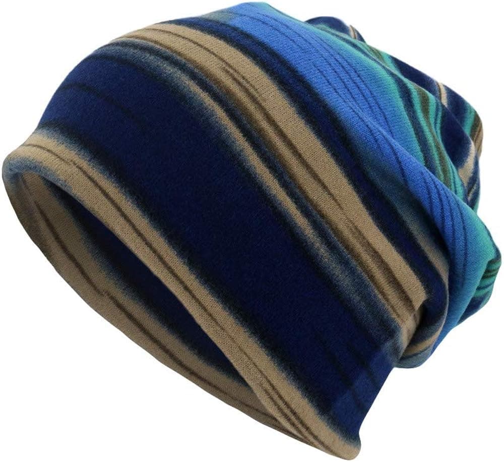 Beanies Winter Hats for Women Soft Warm Cap Unisex Hats Windproof Casaul Convertible Print Stripe Scarf Outdoor Baseball Caps