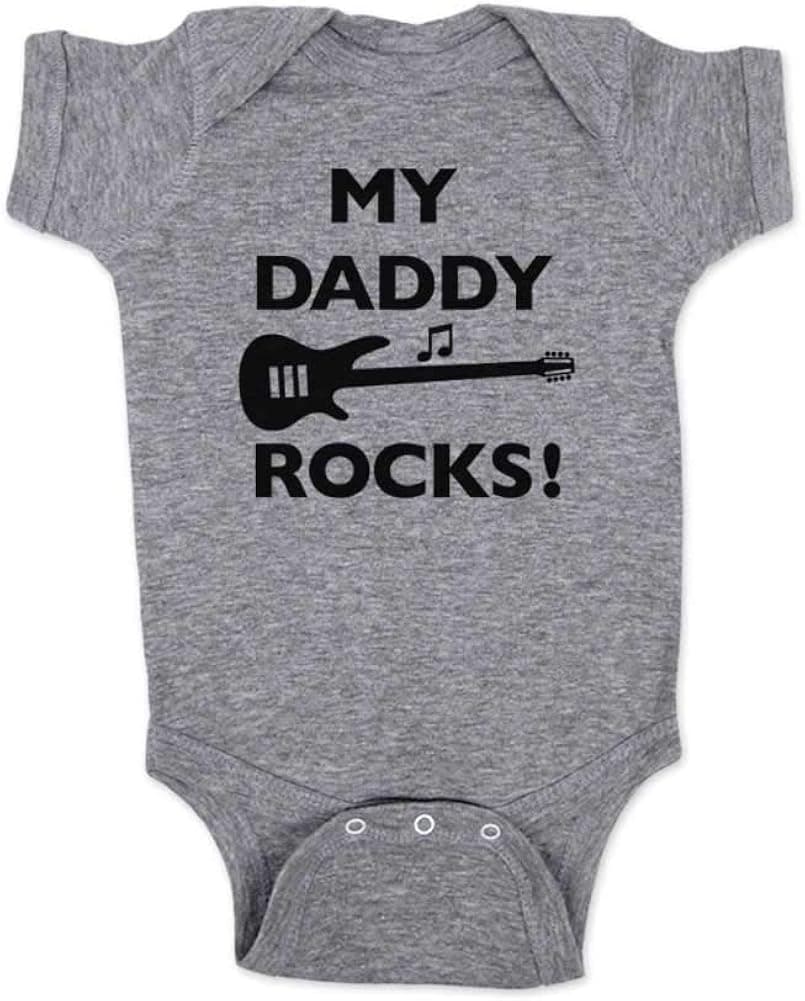 My Daddy Rocks Guitar Music Baby Bodysuit Shower Gift Surprise dad Husband
