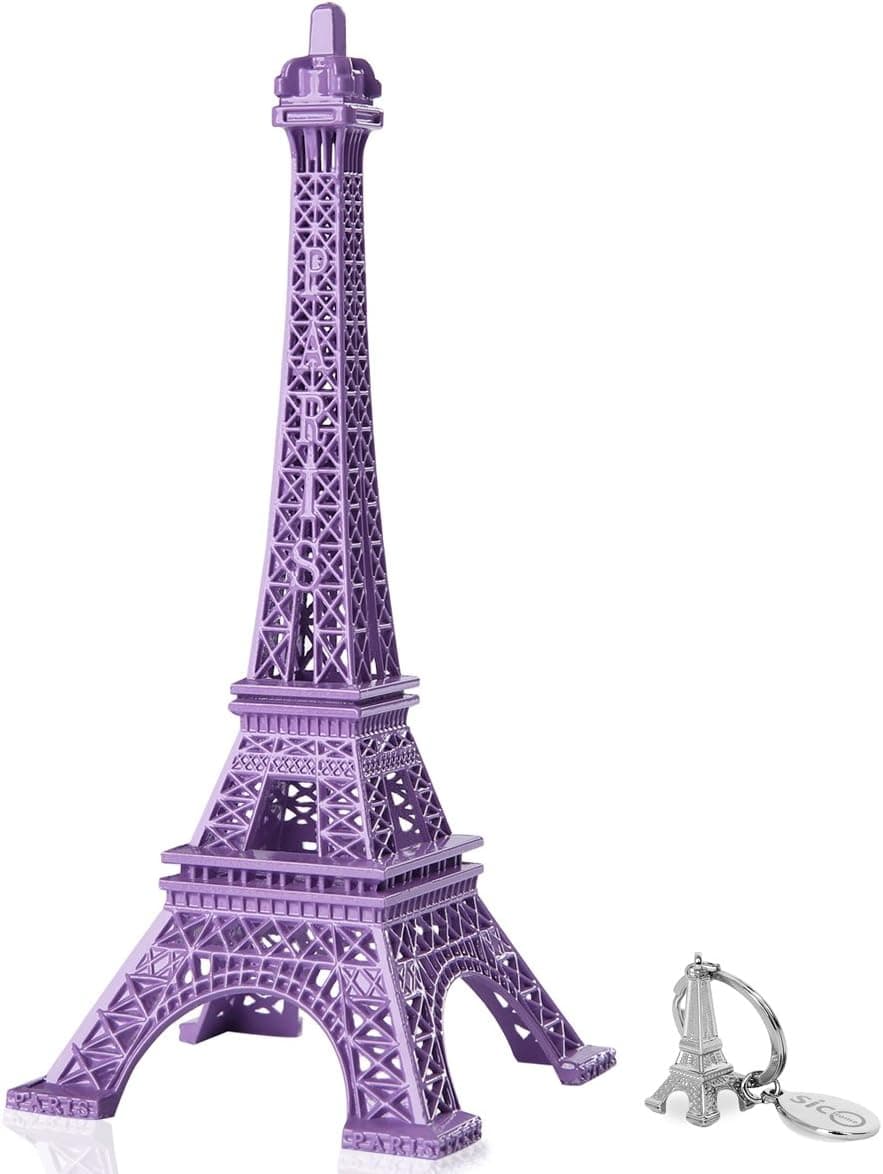SICOHOME Eiffel Tower Cake Toper,7.0inch Purple Souvenir Gift