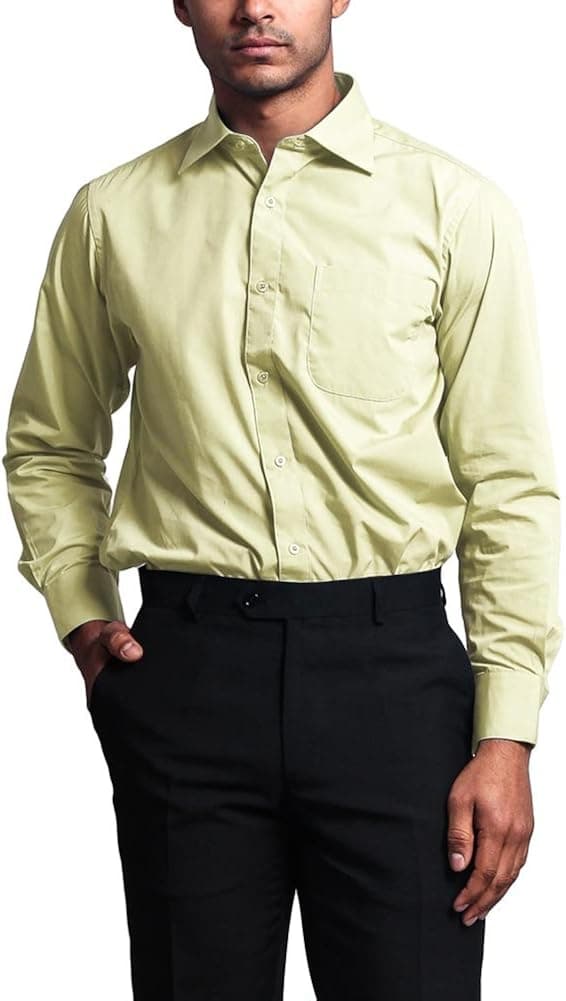 G-Style USA Men's Regular Fit Long Sleeve French Convertible Cuff Dress Shirt