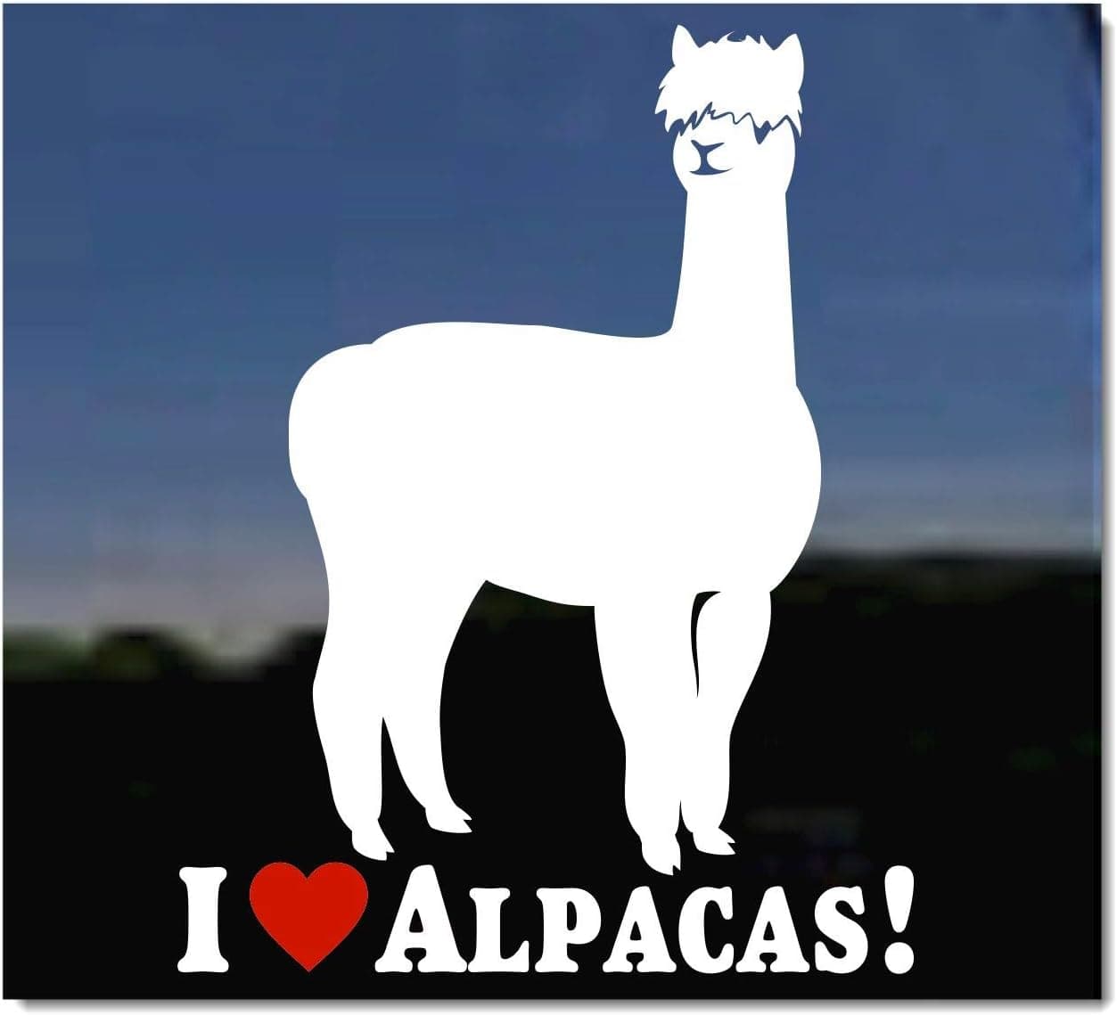 I Love Alpacas! ~ Alpaca Window Decal Sticker