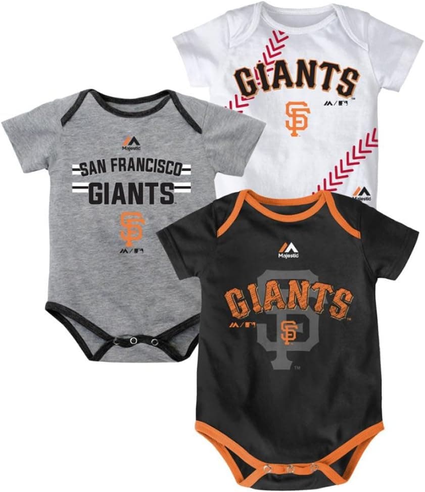 Outerstuff San Francisco Giants Baby/Infant Three Strikes 3 Piece Creeper Set