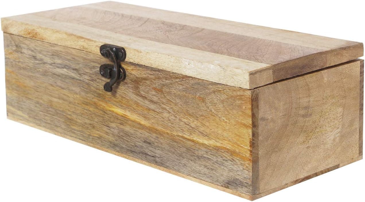 Wooden Decorative Tea Bag Storage Chest Box for Condiment Spice Vintage Rustic Kitchen Organizer with 8 Compartments (Design7)