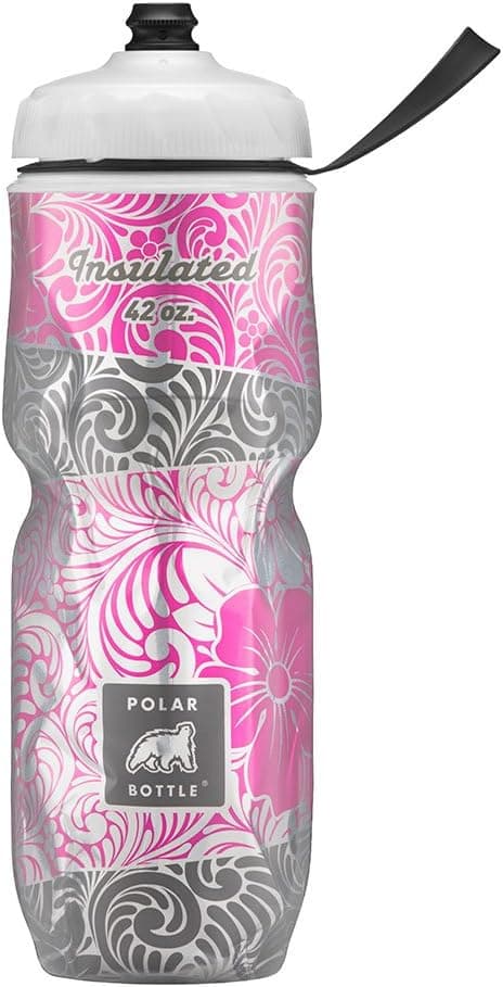 Polar Bottle Insulated Water Bottle (Chevron Pink) (24 oz) - 100% BPA-Free Water Bottle - Perfect Cycling or Sports Water Bottle - Dishwasher & Freezer Safe