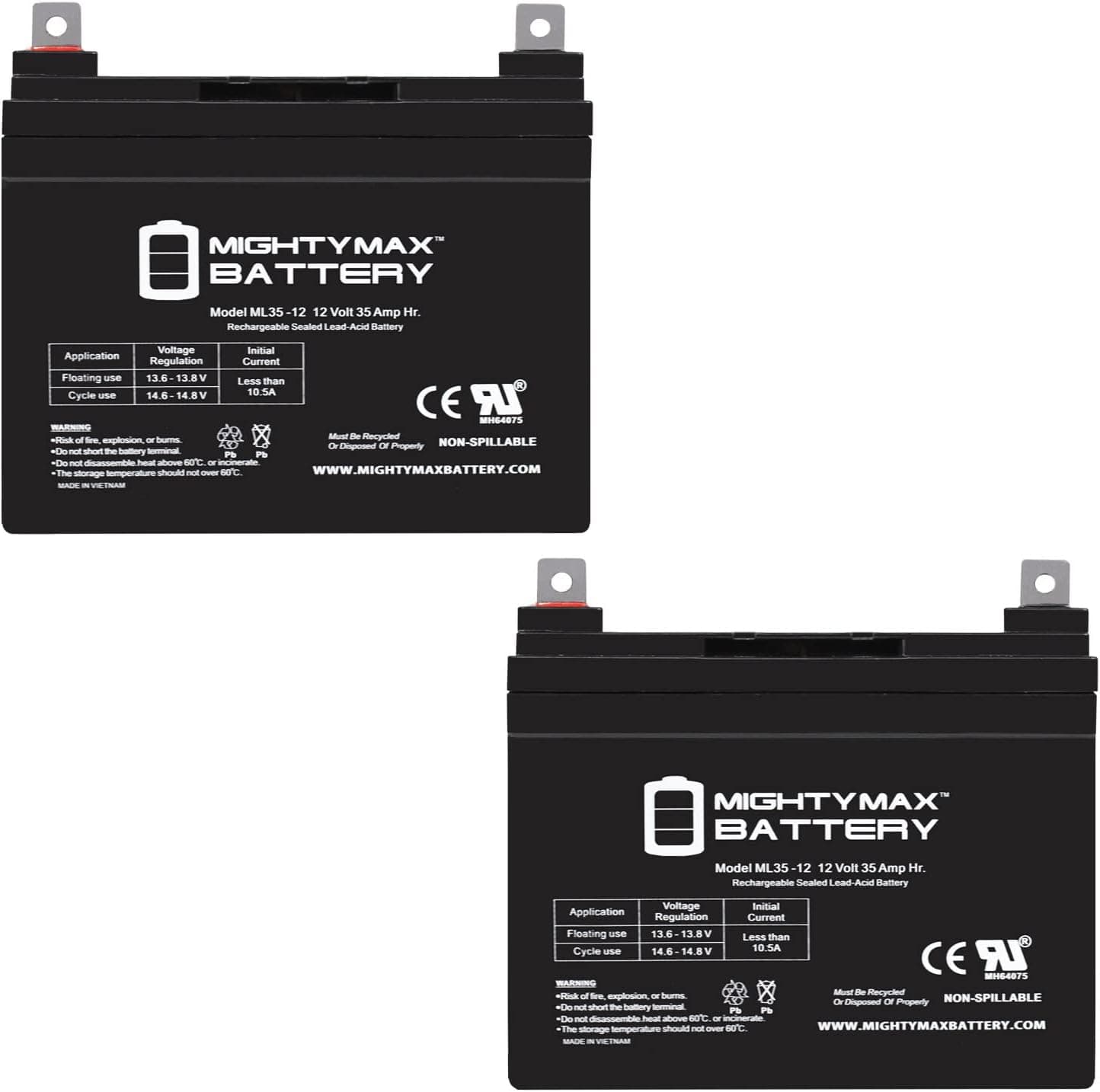 BATTERY,12V,35AH,GOLDEN TECHNOLOGY,GOLDEN COMPANION II - 2 Pack