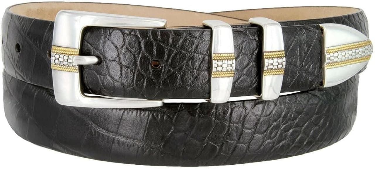 S5825 Italian Calfskin Genuine Leather Designer Golf Dress Belt 1-1/8"(30mm) Wide, Multi-Style Options