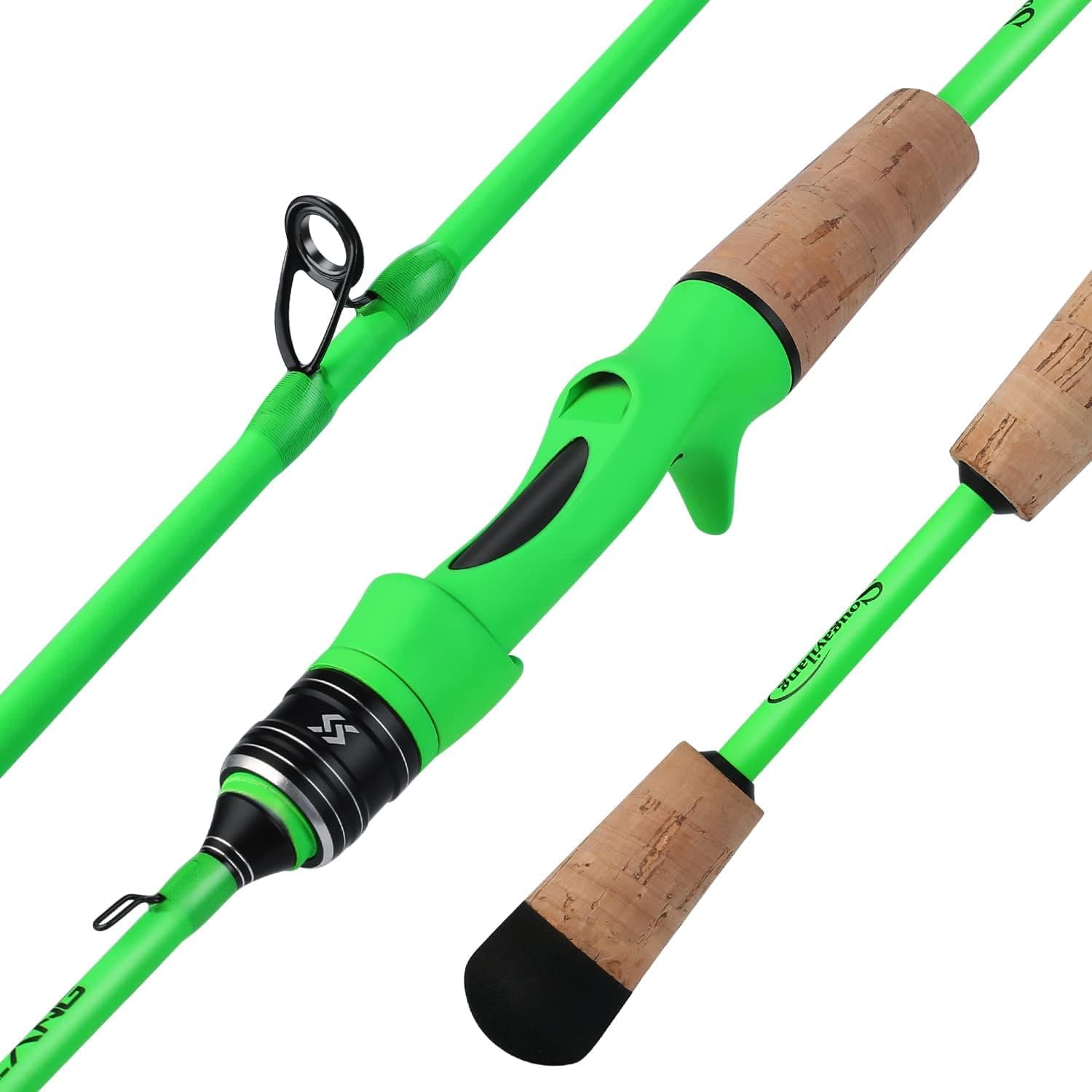 Sougayilang Casting Fishing Rod & Rod Reel Combo,Quality Green Pole with Powerful Caster Reel for Freshwater Saltwater