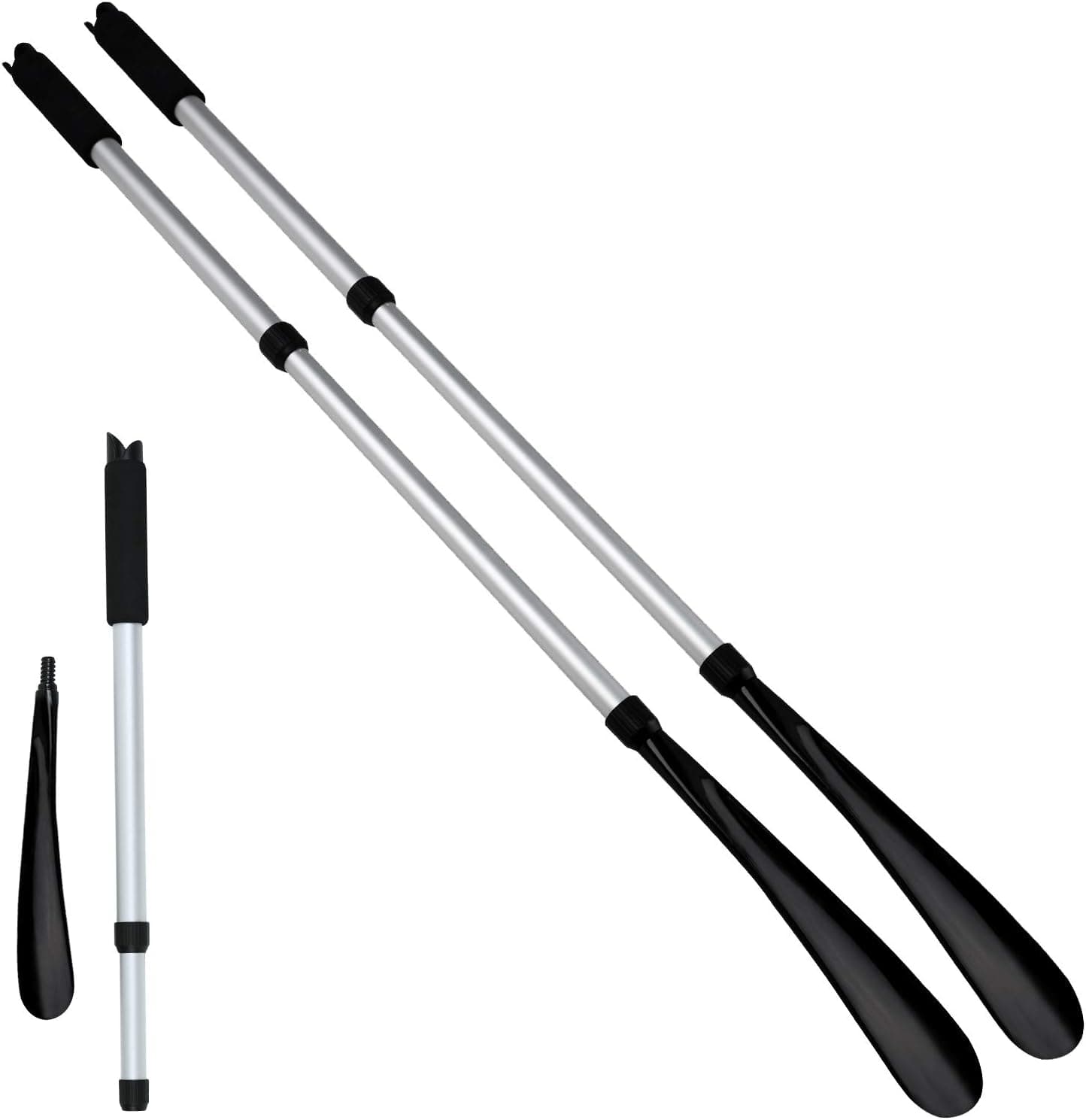 QCBB Shoe Horn, 22" to 31" Long Handled Retractable Shoe Horn for Women Men Kids Seniors Elderly Handicap Disabled (2 Pack)