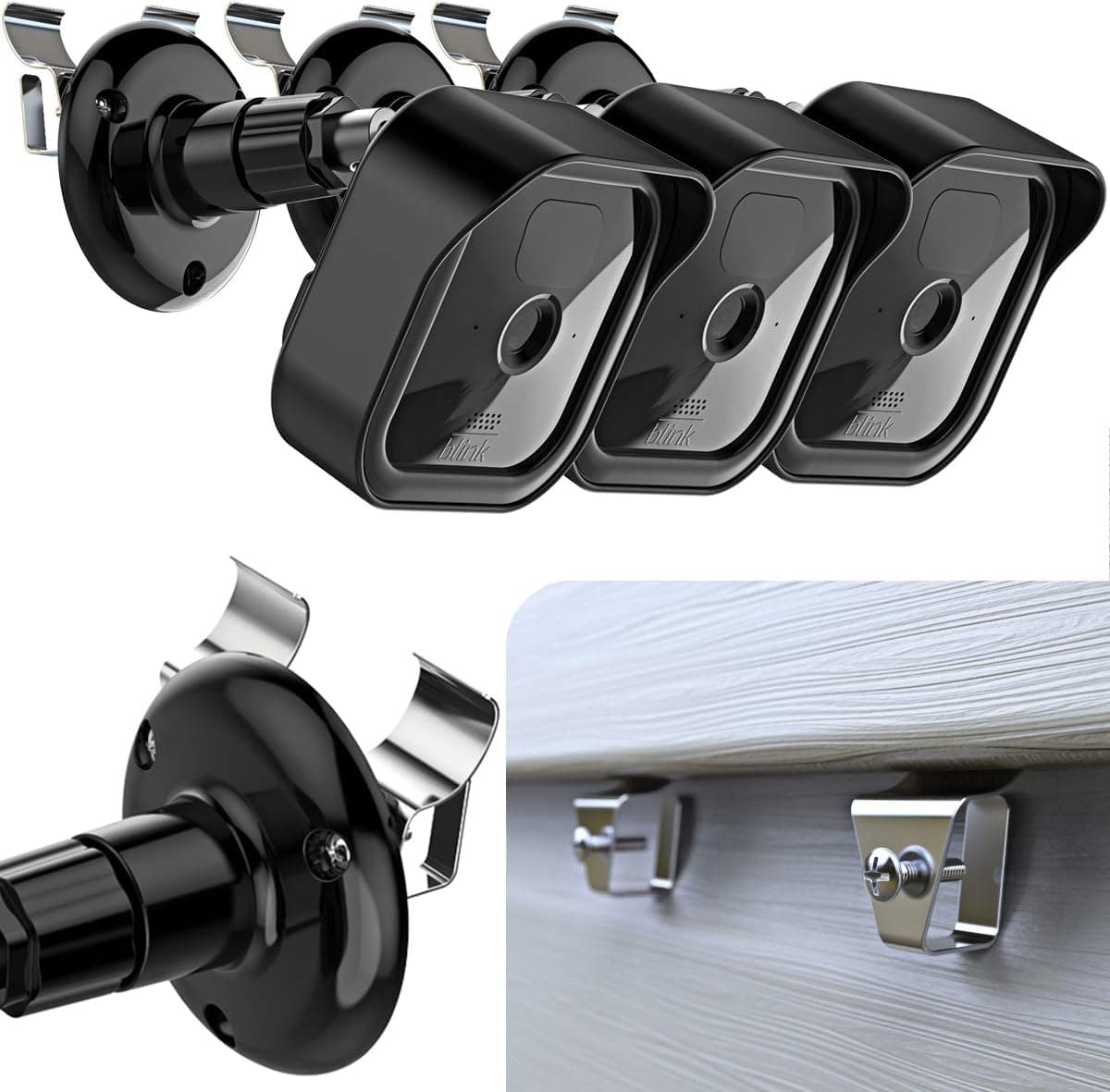 Blink Outdoor Vinyl Siding Mount with Waterproof Case, No-Hole Needed Mounting Bracket and Full Weather Proof Cover for All-New Blink Outdoor Security Camera System(3 Pack)