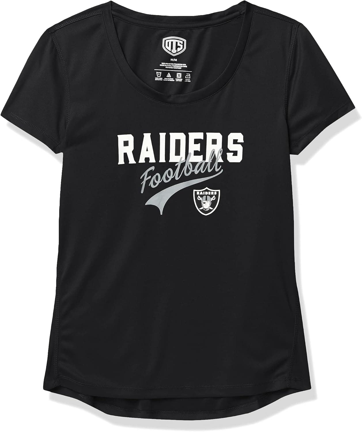 OTS NFL Oakland Raiders Women's Poly Short Sleeve Tee, Alternate Team Color Naples, X-Large