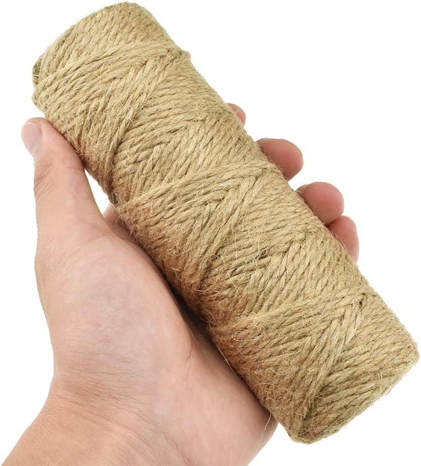 HAHIYO Natural Jute Twine Brown of 3ply Durable Crafting Twine String Arts Jute Rope Packing String for Gift DIY Crafts wrap Decoration Bundling Plants Tags Gardening 1Pcs, 3mm1PC230Feet