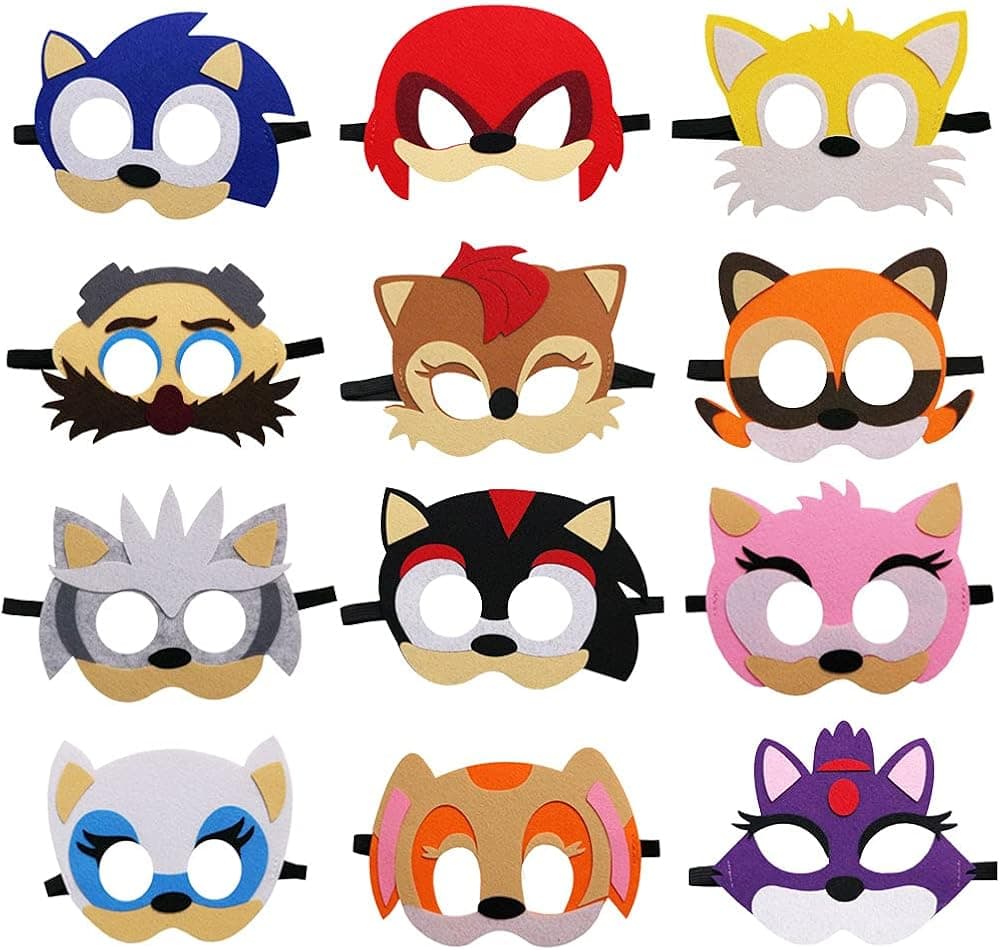 12 Packs Hedgehog Felt Masks Party Favors for Kid - Hedgehog Themed Party Supplies Birthday Cosplay Mask Photo Booth Prop Cartoon Character Cosplay Birthday Gift for Children Boys Girls