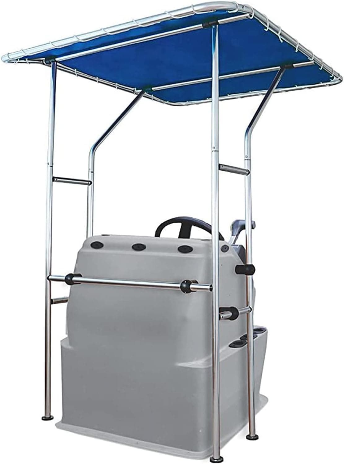 Seamander Boat T-Top for Center Console,Bimini Boat Tops Blue Canvas and Aluminum Tube (Pacific Blue)