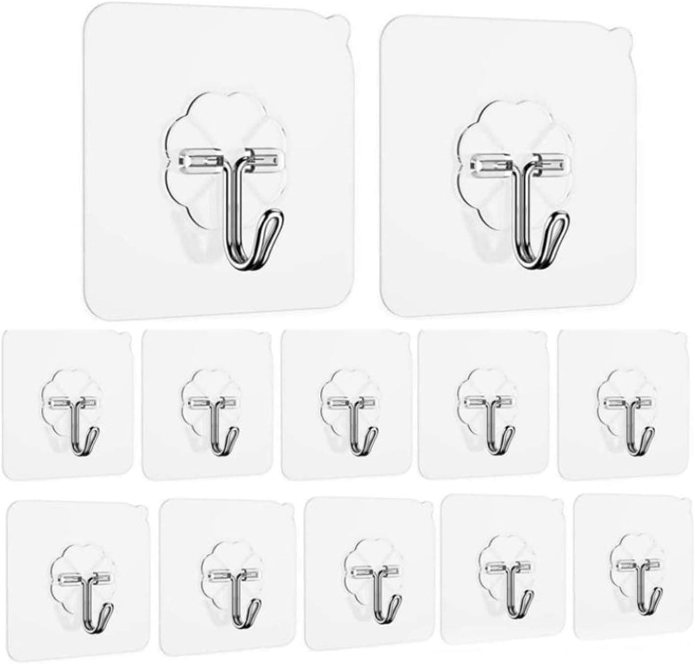 Glue Hooks Hooks For Hanging - Heavy Duty Shower Sticky Hooks Key Hook Seamless Waterproof And Oil Proof,For Kitchen Bathroom Ceiling Window（ 30 Pack）-GREENF