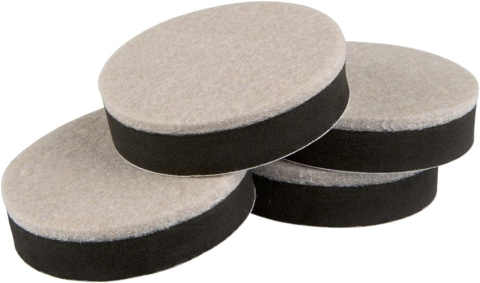 Super Sliders 2 1/2" Round Reusable Furniture Sliders for Hard Surfaces - Effortless Moving and Surface Protection, Beige (4 Pack)