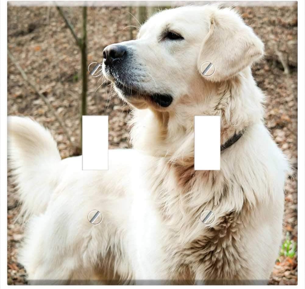 Switch Plate Double Toggle - Dog Nature Animal Doggy Spacer Breed Fur Coat