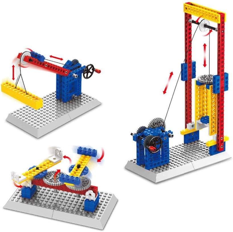 Lift,Crane,Swivel Chair Mechanical Gear Pulley Building Blocks Engineering Children's Science Educational STEM Toys,3 in 1