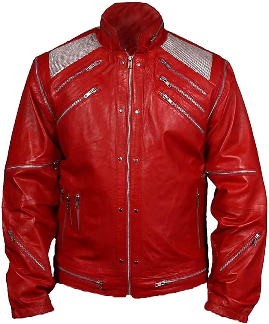III-Fashions Mens Pop Michael Vintage Bad Biker Belted Concert Cotton Costume Black Jacket