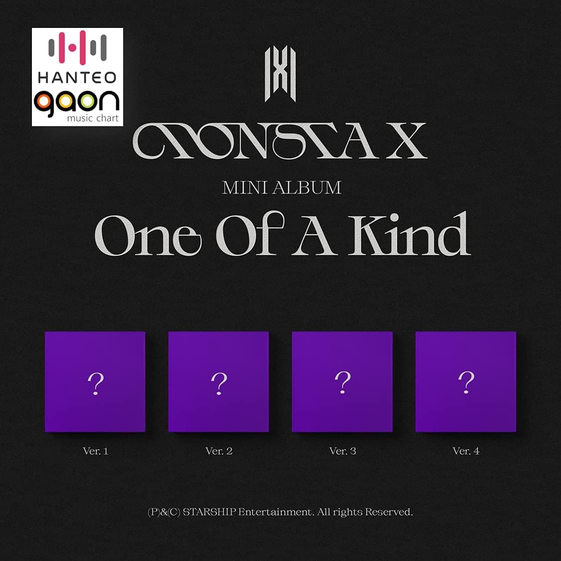 Monsta X - One of A Kind [Ver. 2] (The 9th Mini Album) [Pre Order] CD+Photobook+Folded Poster+Others with Tracking, Extra Decorative Stickers, Photocards