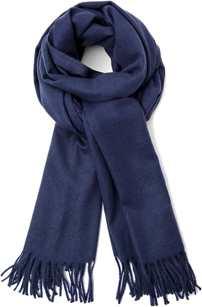 Scarfs for Women Flowomen Both-Side Colored Cashmere Wool Womens Scarves Winter Tassel Long Scarf Shawls Wraps (Blue3)